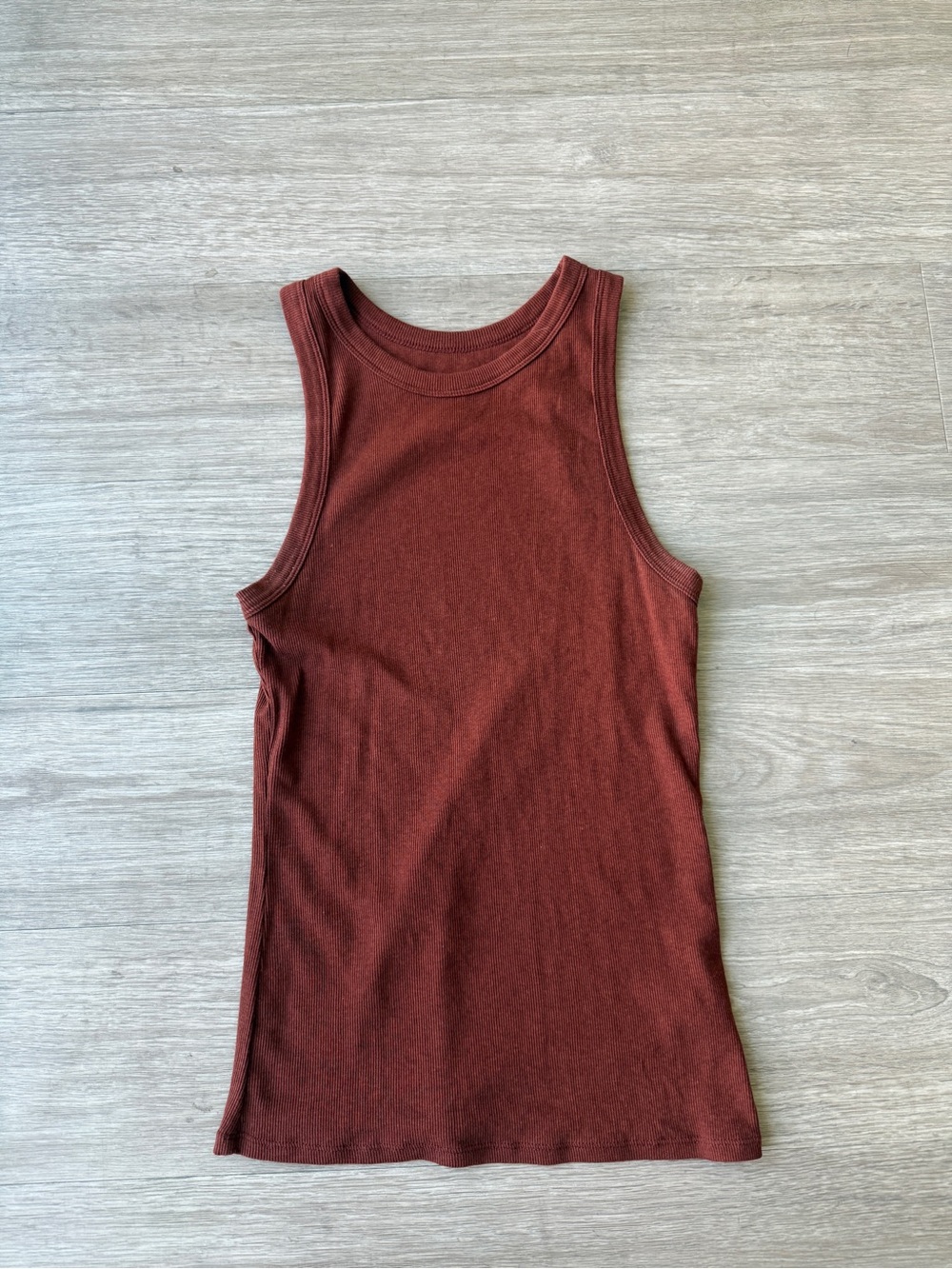 a new day Ribbed Tank Top in Burnt Copper